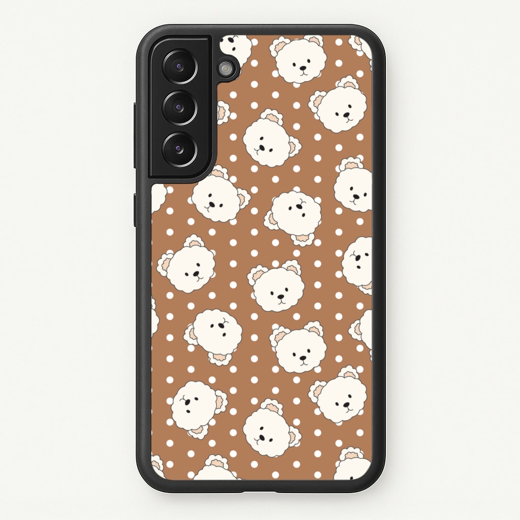 Cream Teddy Bears And Dots Pattern 2 - Clean Girl Aesthetic Phone Case for Galaxy S21FE