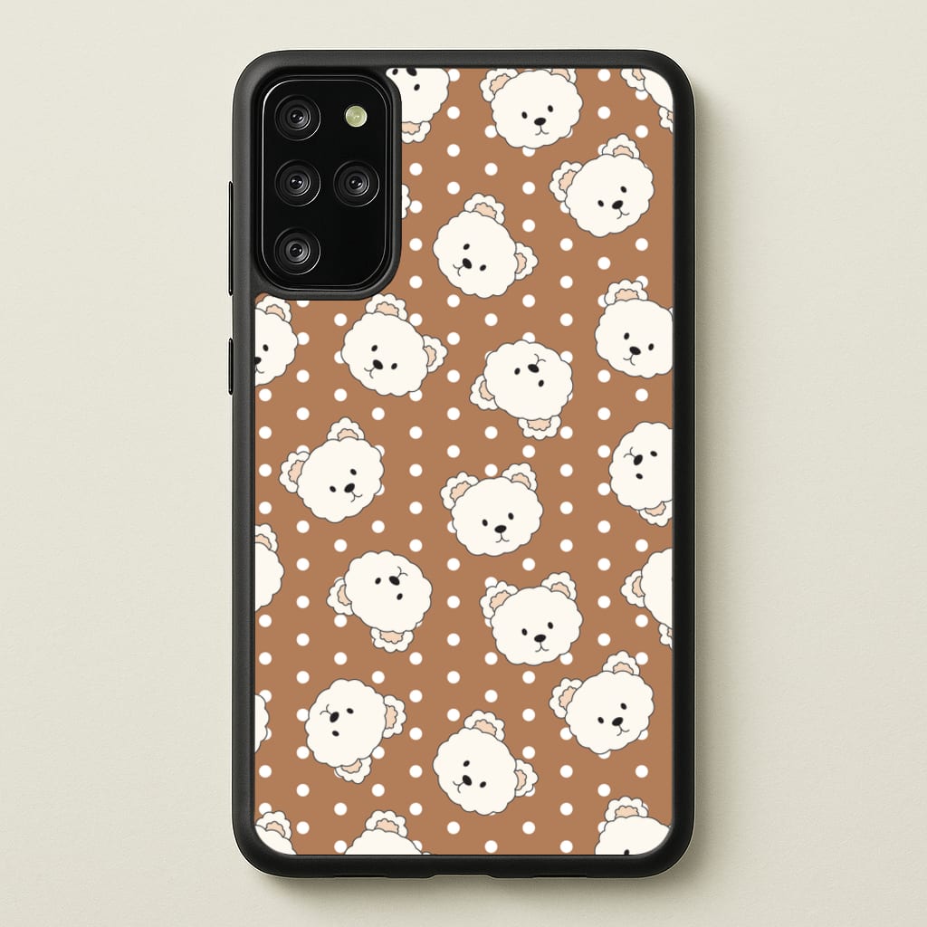 Cream Teddy Bears And Dots Pattern 2 - Clean Girl Aesthetic Phone Case for Galaxy S20 Plus