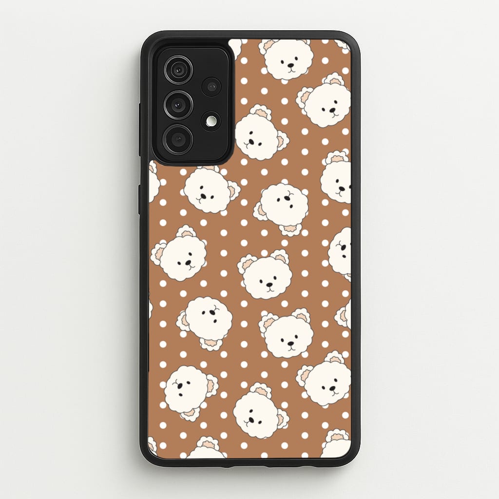 Cream Teddy Bears And Dots Pattern 2 - Clean Girl Aesthetic Phone Case for Galaxy A52 / A52s
