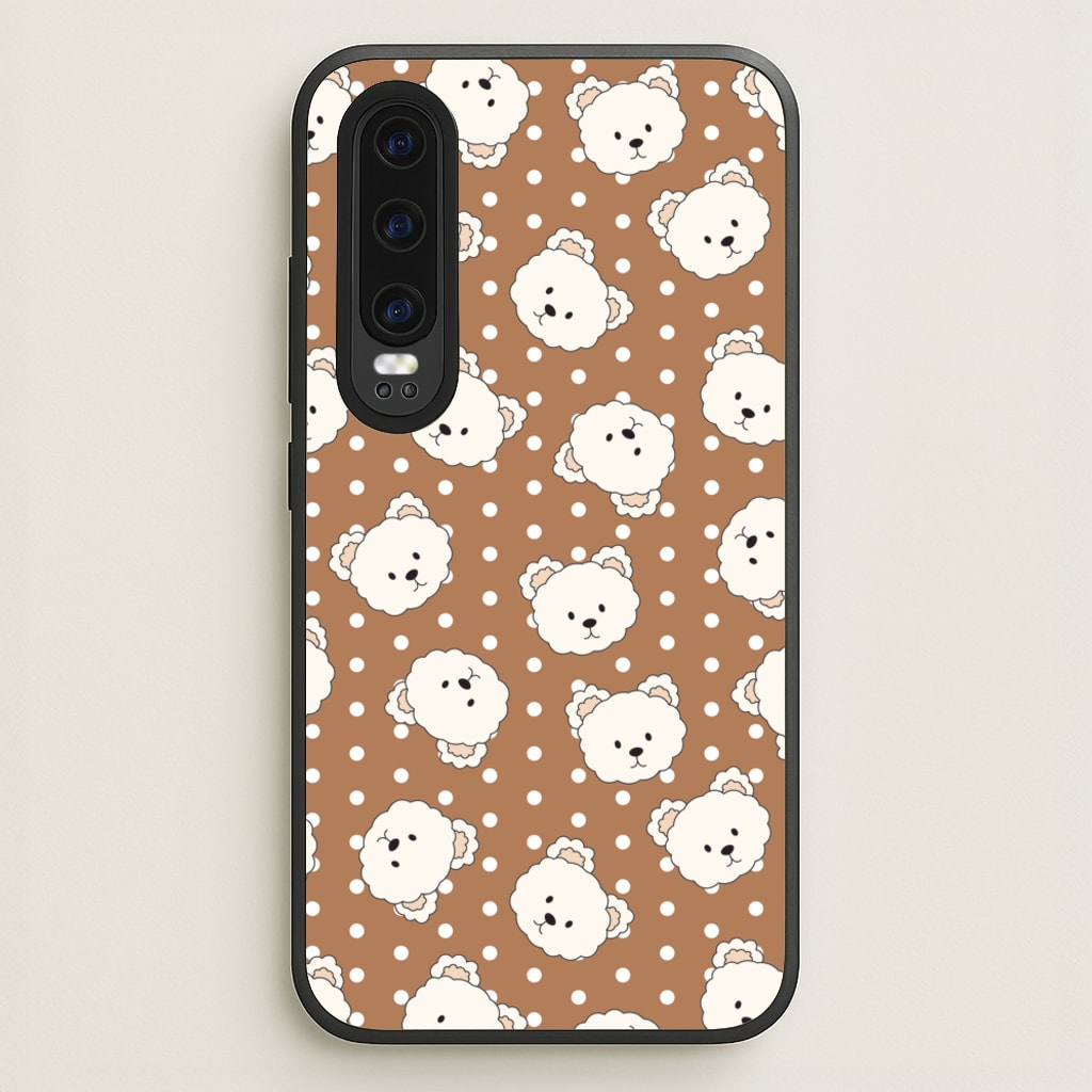 Cream Teddy Bears And Dots Pattern 2 - Clean Girl Aesthetic Phone Case for Huawei P30