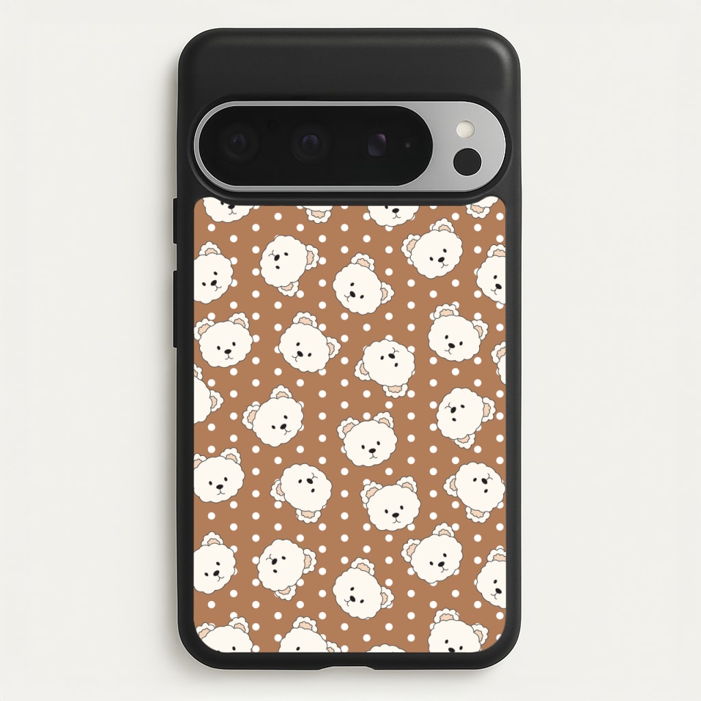 Cream Teddy Bears And Dots Pattern 2 - Clean Girl Aesthetic Phone Case for Google Pixel 9 Pro XL