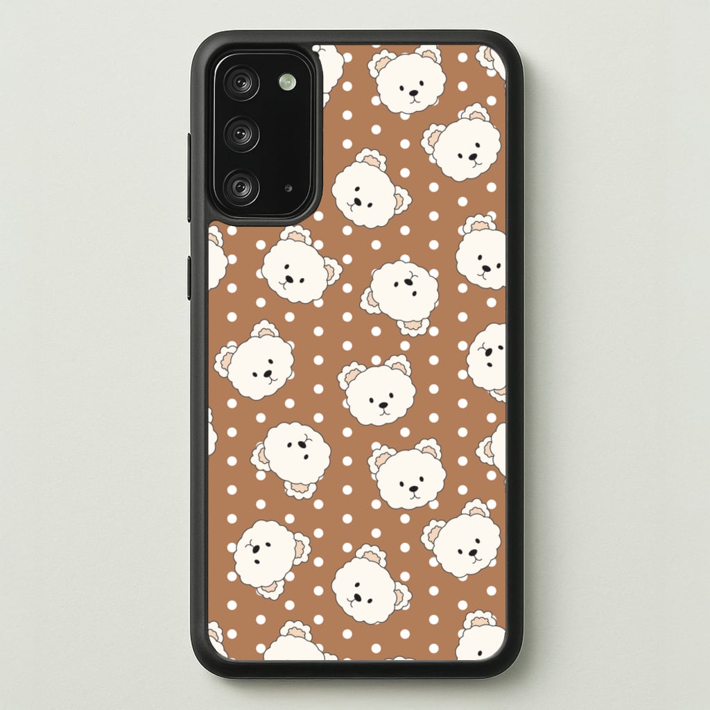 Cream Teddy Bears And Dots Pattern 2 - Clean Girl Aesthetic Phone Case for Galaxy Note 20