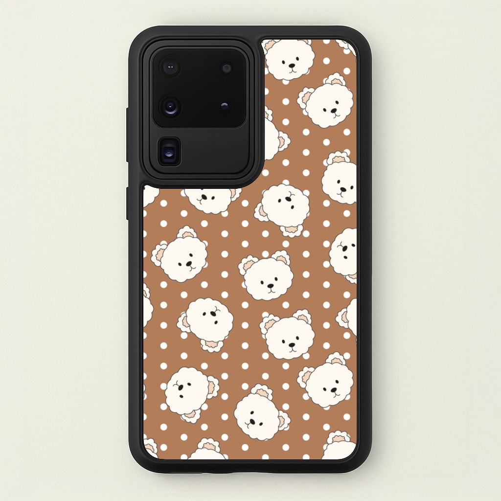 Cream Teddy Bears And Dots Pattern 2 - Clean Girl Aesthetic Phone Case for Galaxy S20 Ultra