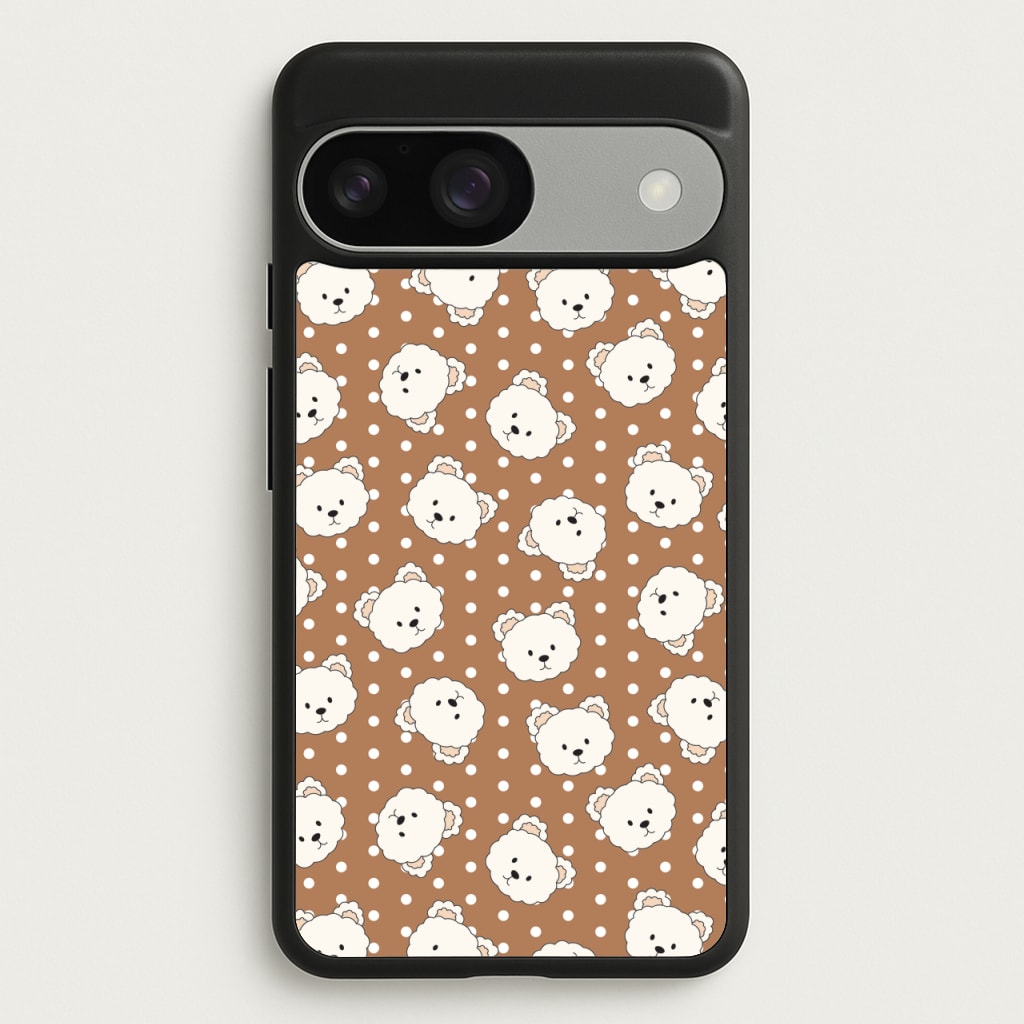 Cream Teddy Bears And Dots Pattern 2 - Clean Girl Aesthetic Phone Case for Google Pixel 9 / 9 Pro
