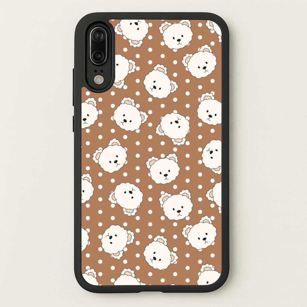 Cream Teddy Bears And Dots Pattern 2 - Clean Girl Aesthetic Phone Case for Huawei P20