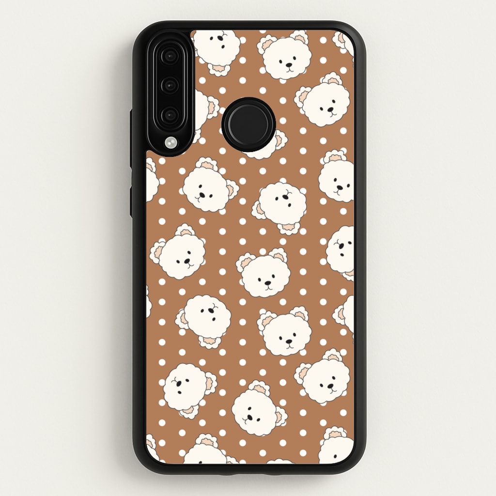 Cream Teddy Bears And Dots Pattern 2 - Clean Girl Aesthetic Phone Case for Huawei P30 Lite