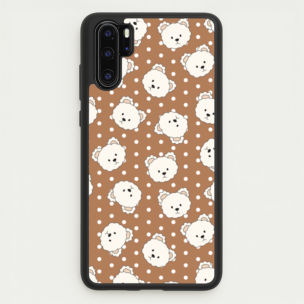 Cream Teddy Bears And Dots Pattern 2 - Clean Girl Aesthetic Phone Case for Huawei P30 Pro