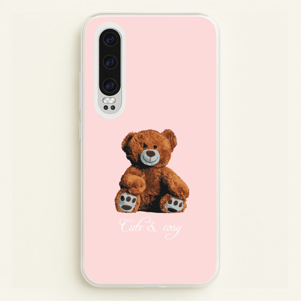 Cute And Cosy Teddy Bear - Clean Girl Aesthetic Phone Case for Huawei P30