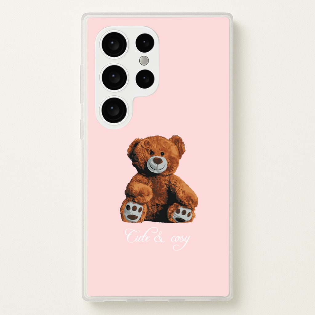 Cute And Cosy Teddy Bear - Clean Girl Aesthetic Phone Case for Galaxy S24 Ultra