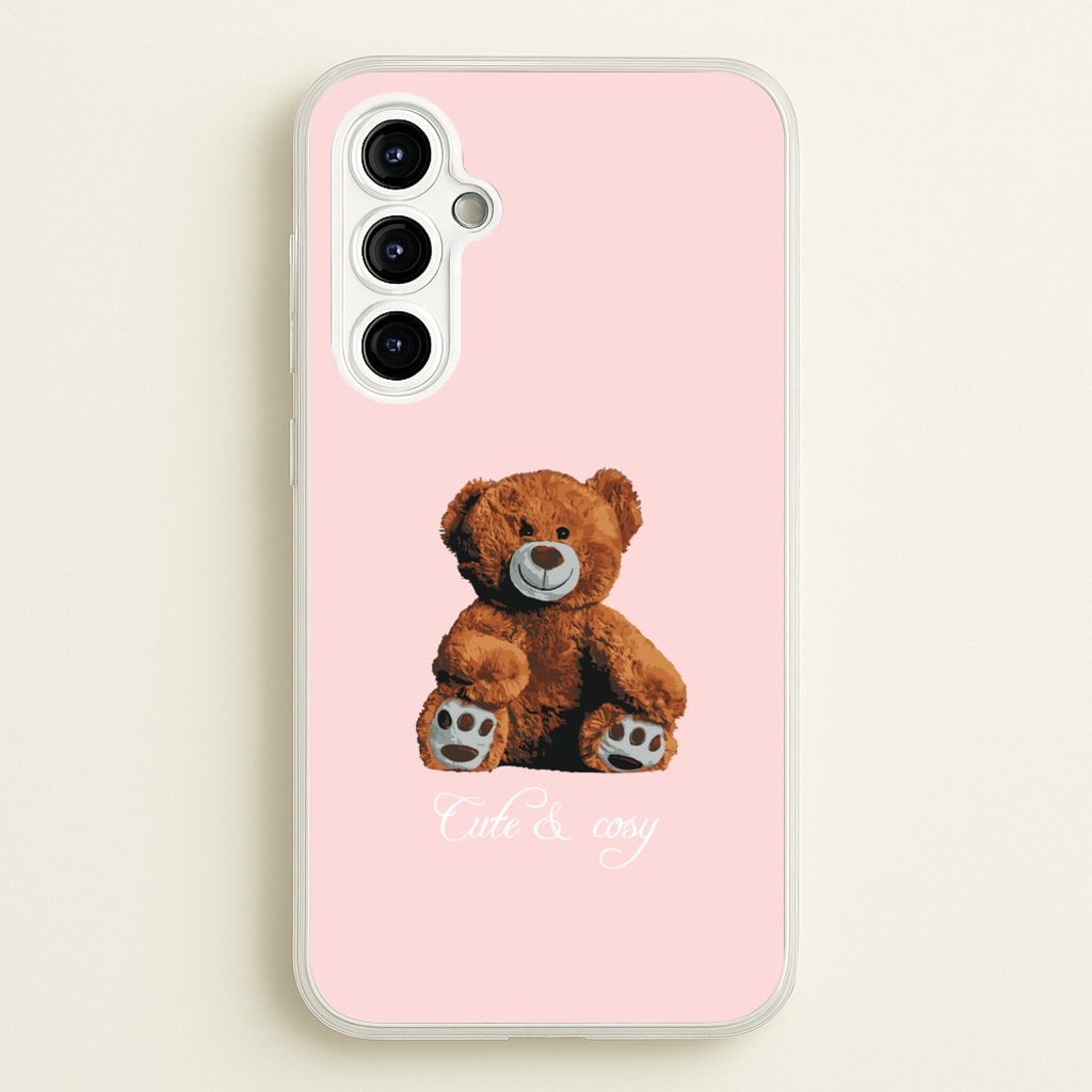 Cute And Cosy Teddy Bear - Clean Girl Aesthetic Phone Case for Galaxy A54