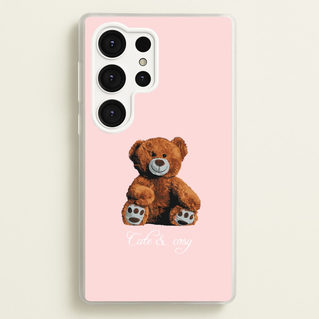 Cute And Cosy Teddy Bear - Clean Girl Aesthetic Phone Case for Galaxy S25 Ultra