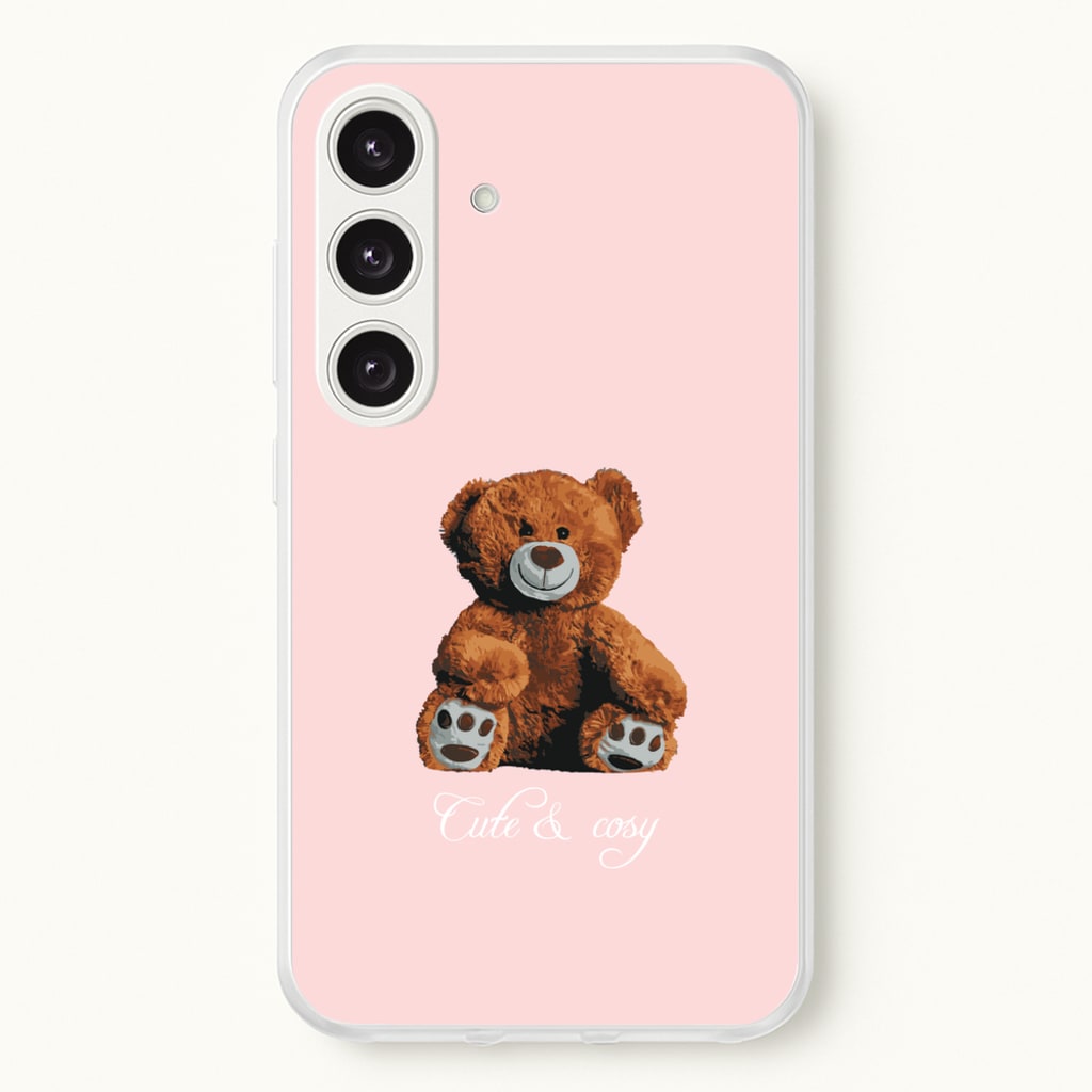 Cute And Cosy Teddy Bear - Clean Girl Aesthetic Phone Case for Galaxy S24