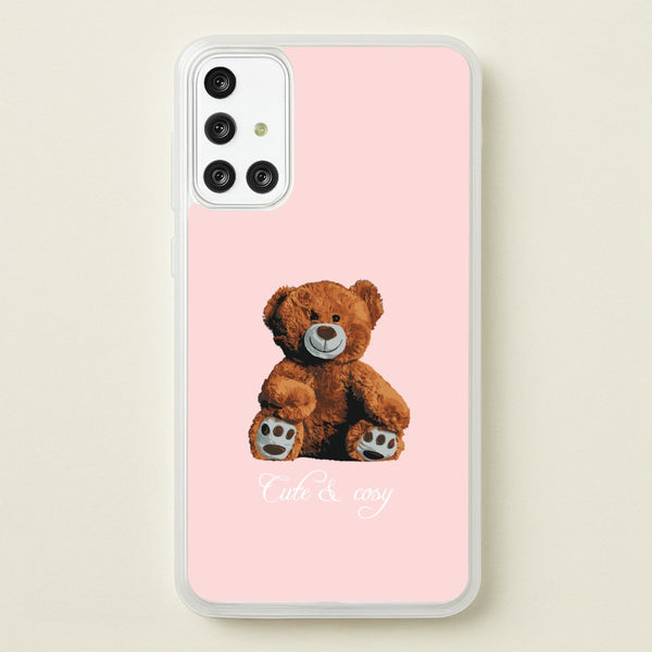 Cute And Cosy Teddy Bear - Clean Girl Aesthetic Phone Case for Galaxy A71