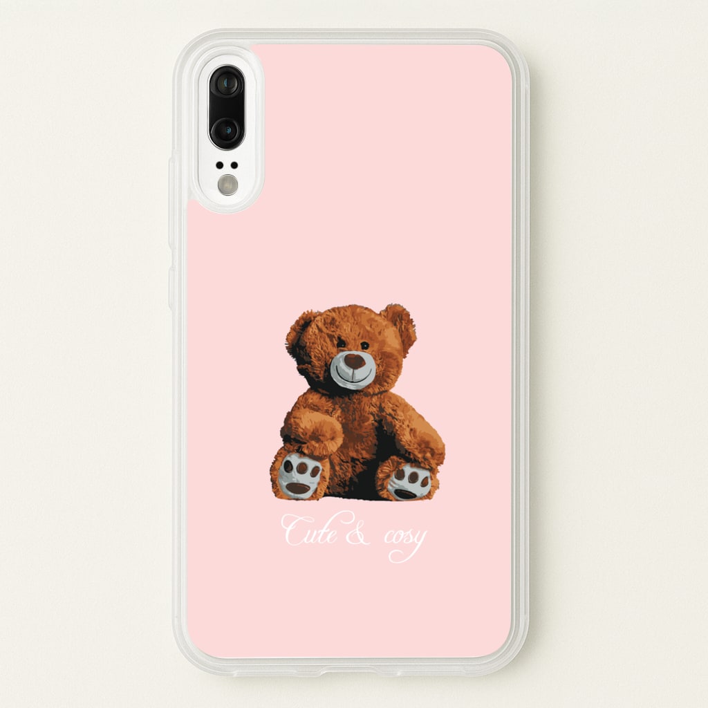 Cute And Cosy Teddy Bear - Clean Girl Aesthetic Phone Case for Huawei P20