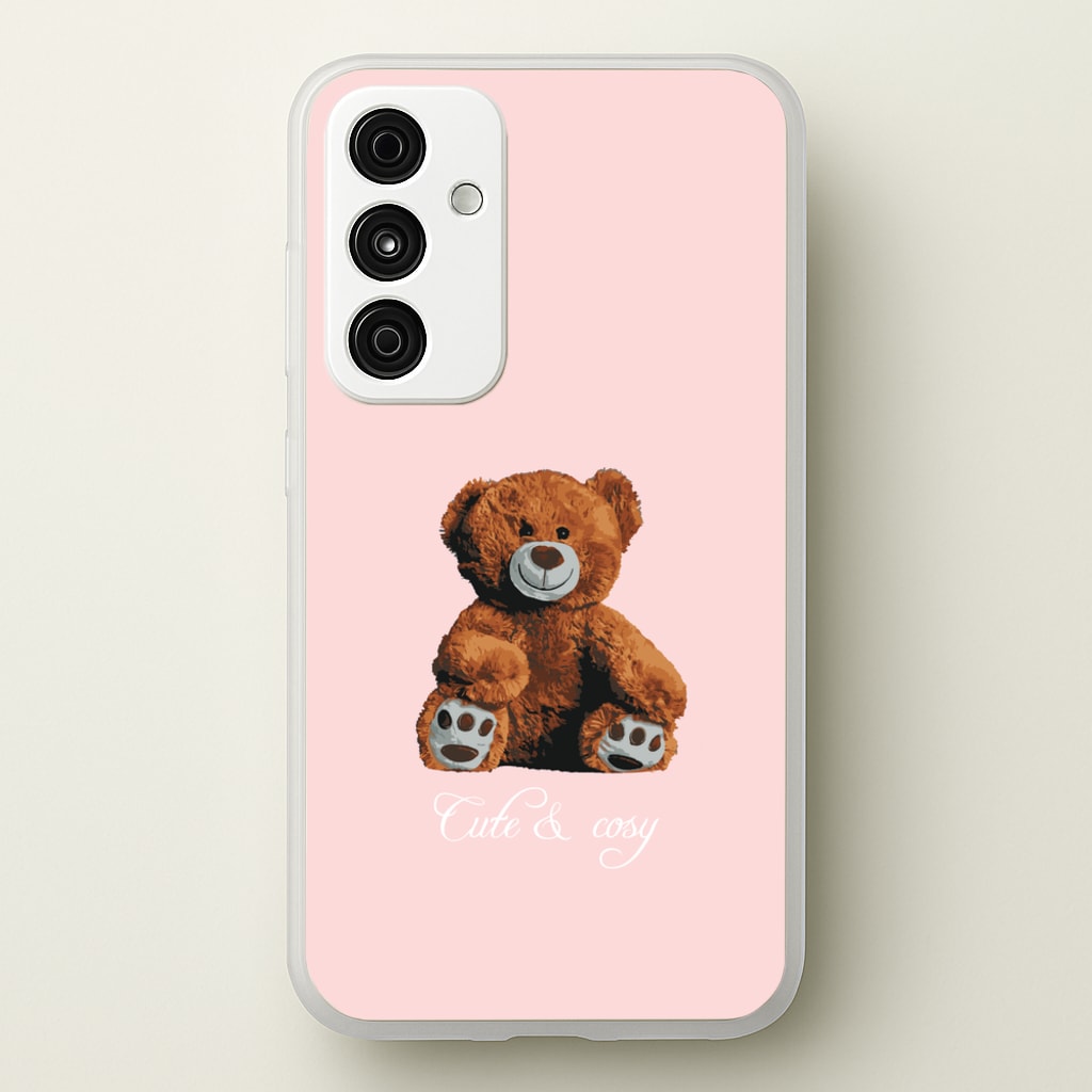 Cute And Cosy Teddy Bear - Clean Girl Aesthetic Phone Case for Galaxy A35