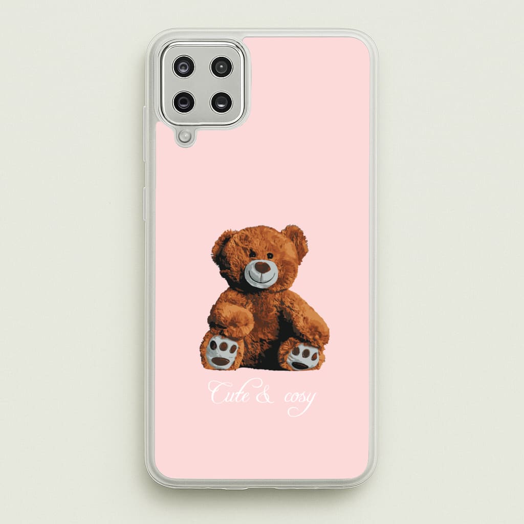 Cute And Cosy Teddy Bear - Clean Girl Aesthetic Phone Case for Galaxy A12