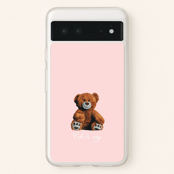 Cute And Cosy Teddy Bear - Clean Girl Aesthetic Phone Case for Google Pixel 6