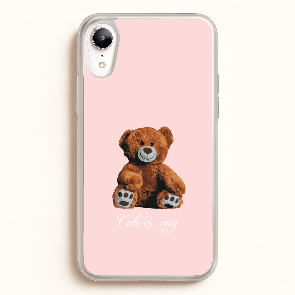 Cute And Cosy Teddy Bear - Clean Girl Aesthetic Phone Case for iPhone XR