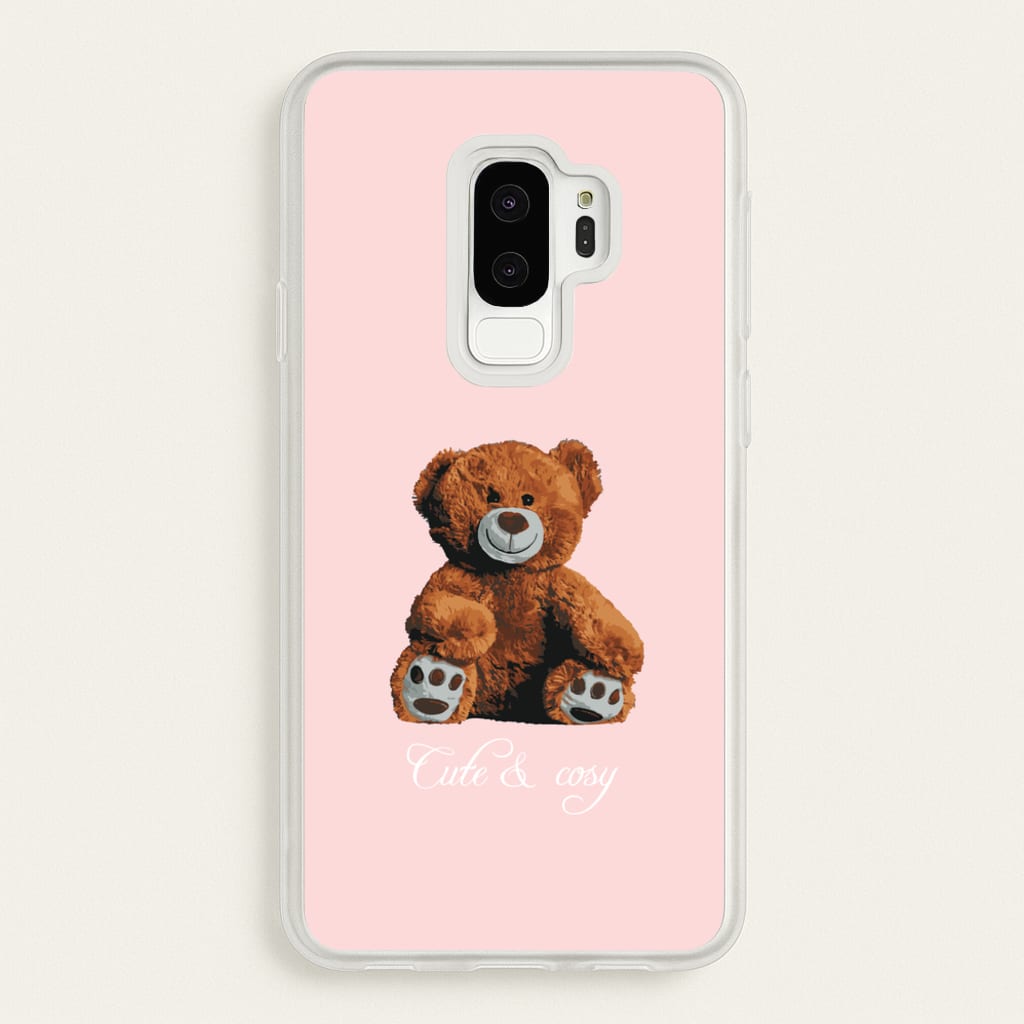 Cute And Cosy Teddy Bear - Clean Girl Aesthetic Phone Case for Galaxy S9 Plus
