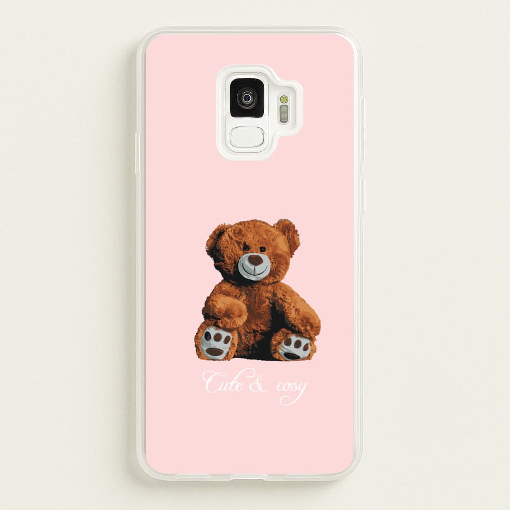 Cute And Cosy Teddy Bear - Clean Girl Aesthetic Phone Case for Galaxy S9