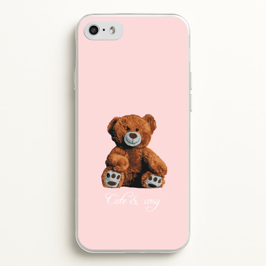 Cute And Cosy Teddy Bear - Clean Girl Aesthetic Phone Case for iPhone 5 / 5s / SE 2016