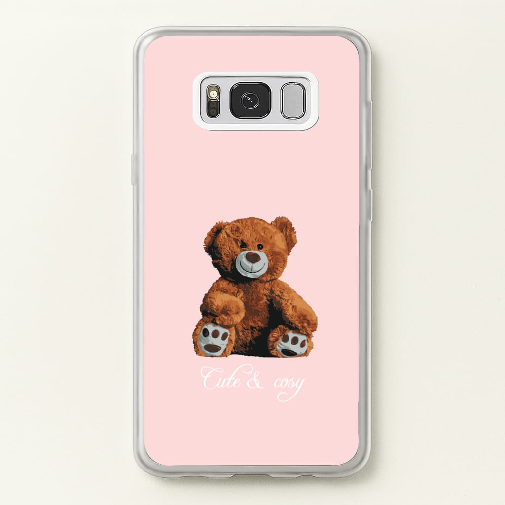 Cute And Cosy Teddy Bear - Clean Girl Aesthetic Phone Case for Galaxy S8
