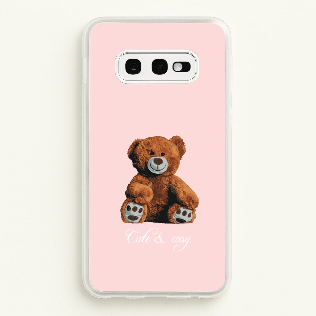 Cute And Cosy Teddy Bear - Clean Girl Aesthetic Phone Case for Galaxy S10e