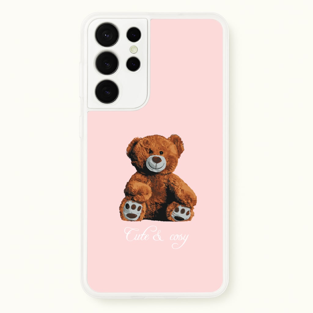 Cute And Cosy Teddy Bear - Clean Girl Aesthetic Phone Case for Galaxy S21 Ultra