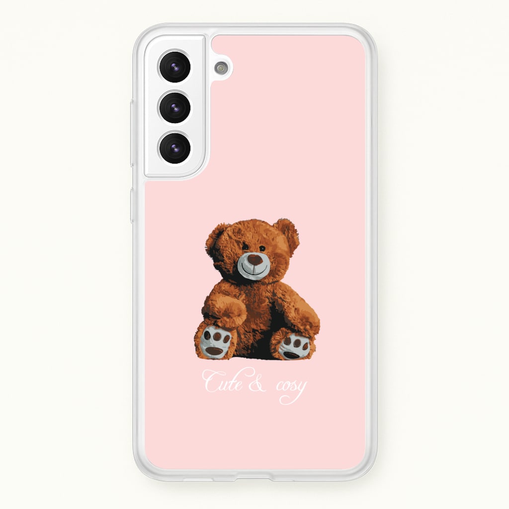 Cute And Cosy Teddy Bear - Clean Girl Aesthetic Phone Case for Galaxy S22