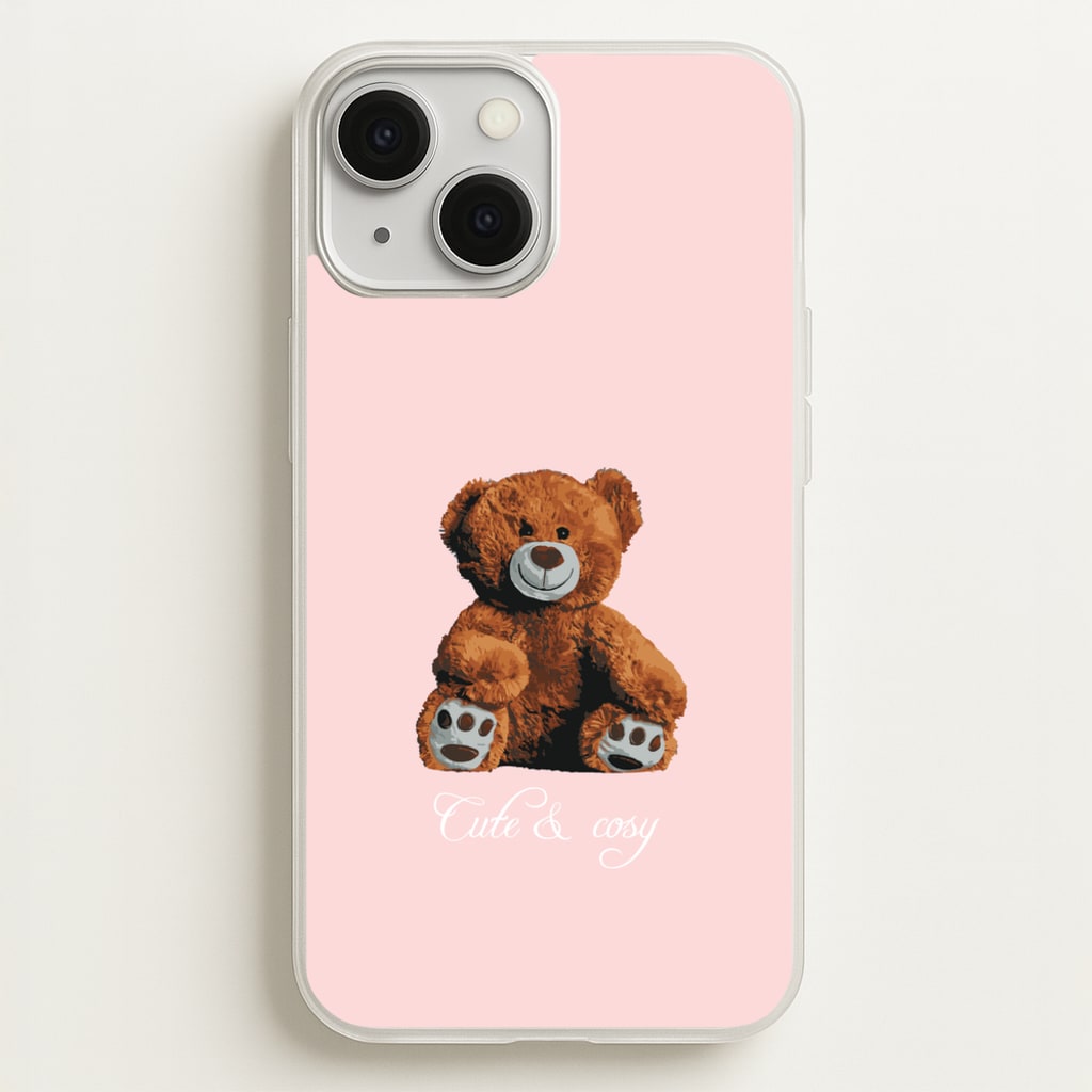 Cute And Cosy Teddy Bear - Clean Girl Aesthetic Phone Case for iPhone 13 Mini