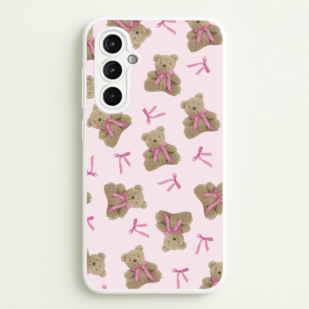 Coquette Teddy Bears And Bows Pattern - Clean Girl Aesthetic Phone Case for Galaxy A14