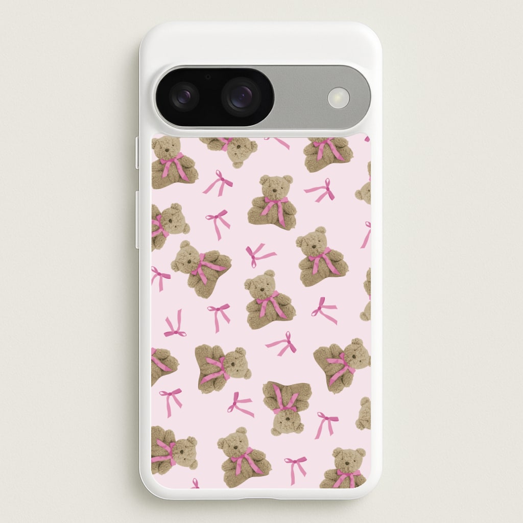 Coquette Teddy Bears And Bows Pattern - Clean Girl Aesthetic Phone Case for Google Pixel 9 / 9 Pro