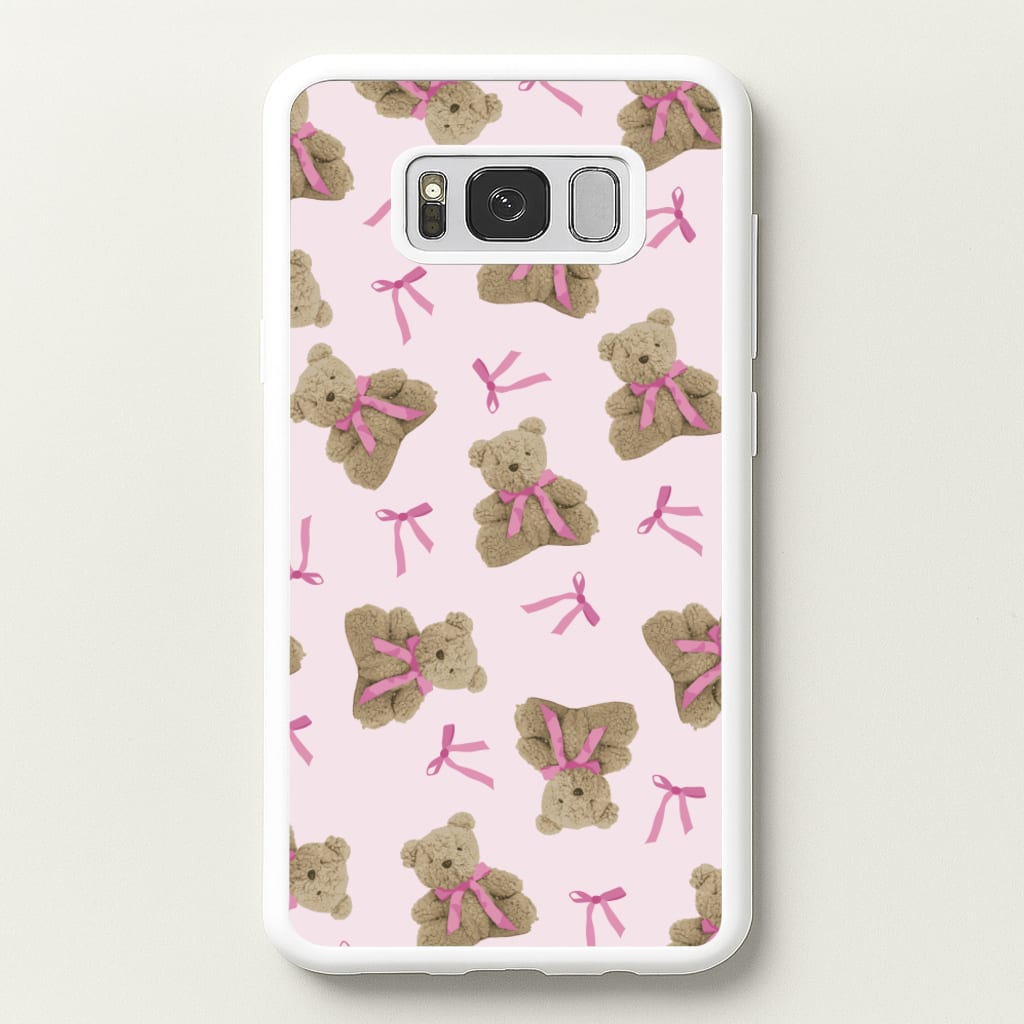 Coquette Teddy Bears And Bows Pattern - Clean Girl Aesthetic Phone Case for Galaxy S8 Plus