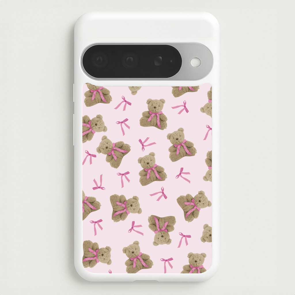 Coquette Teddy Bears And Bows Pattern Phone Case for Google Pixel 10 Pro XL