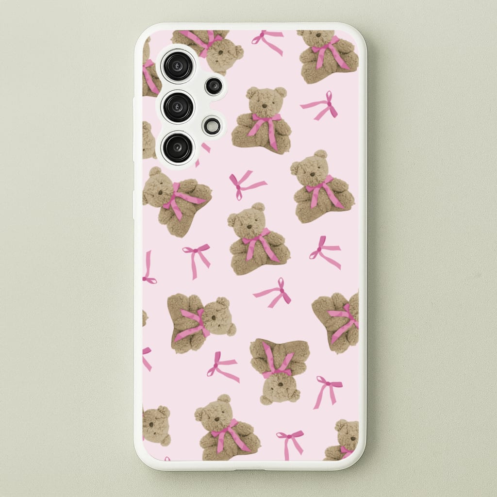 Coquette Teddy Bears And Bows Pattern - Clean Girl Aesthetic Phone Case for Galaxy A13