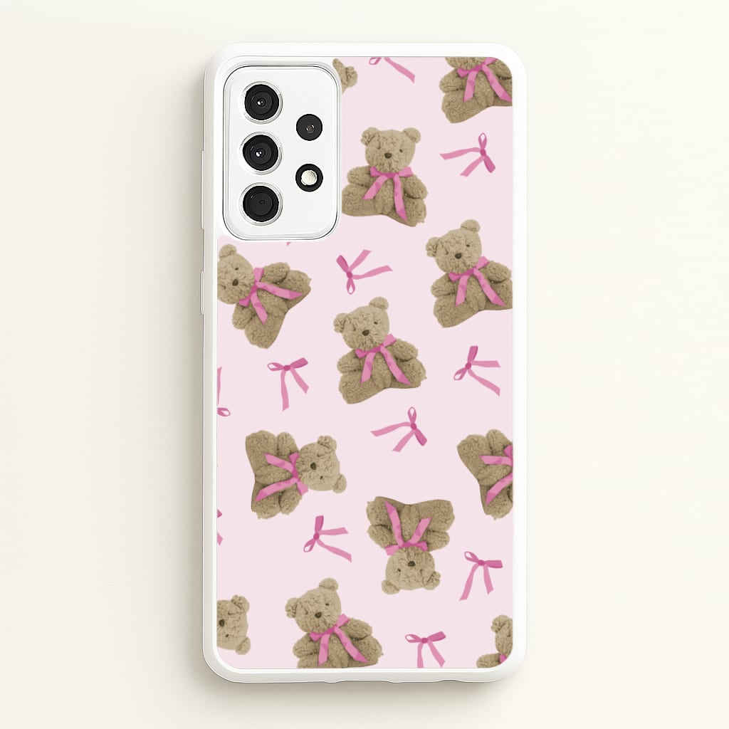 Coquette Teddy Bears And Bows Pattern - Clean Girl Aesthetic Phone Case for Galaxy A52 / A52s