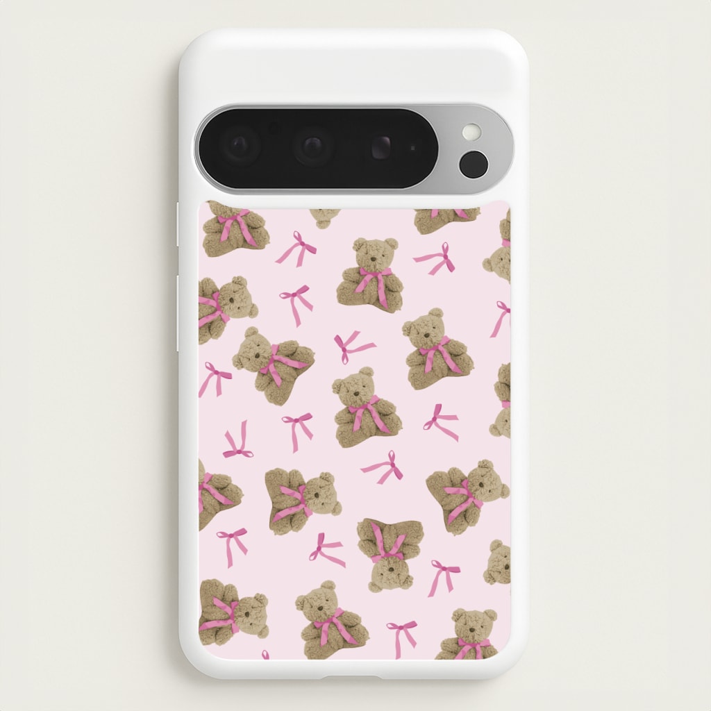 Coquette Teddy Bears And Bows Pattern - Clean Girl Aesthetic Phone Case for Google Pixel 9 Pro XL