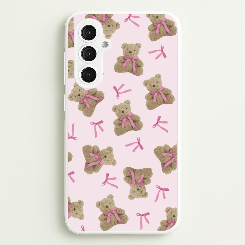 Coquette Teddy Bears And Bows Pattern - Clean Girl Aesthetic Phone Case for Galaxy S23FE
