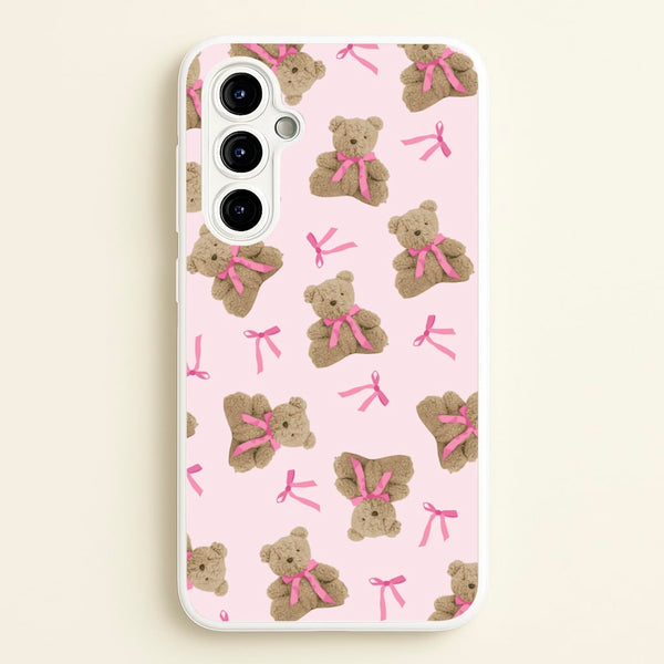 Coquette Teddy Bears And Bows Pattern - Clean Girl Aesthetic Phone Case for Galaxy A54
