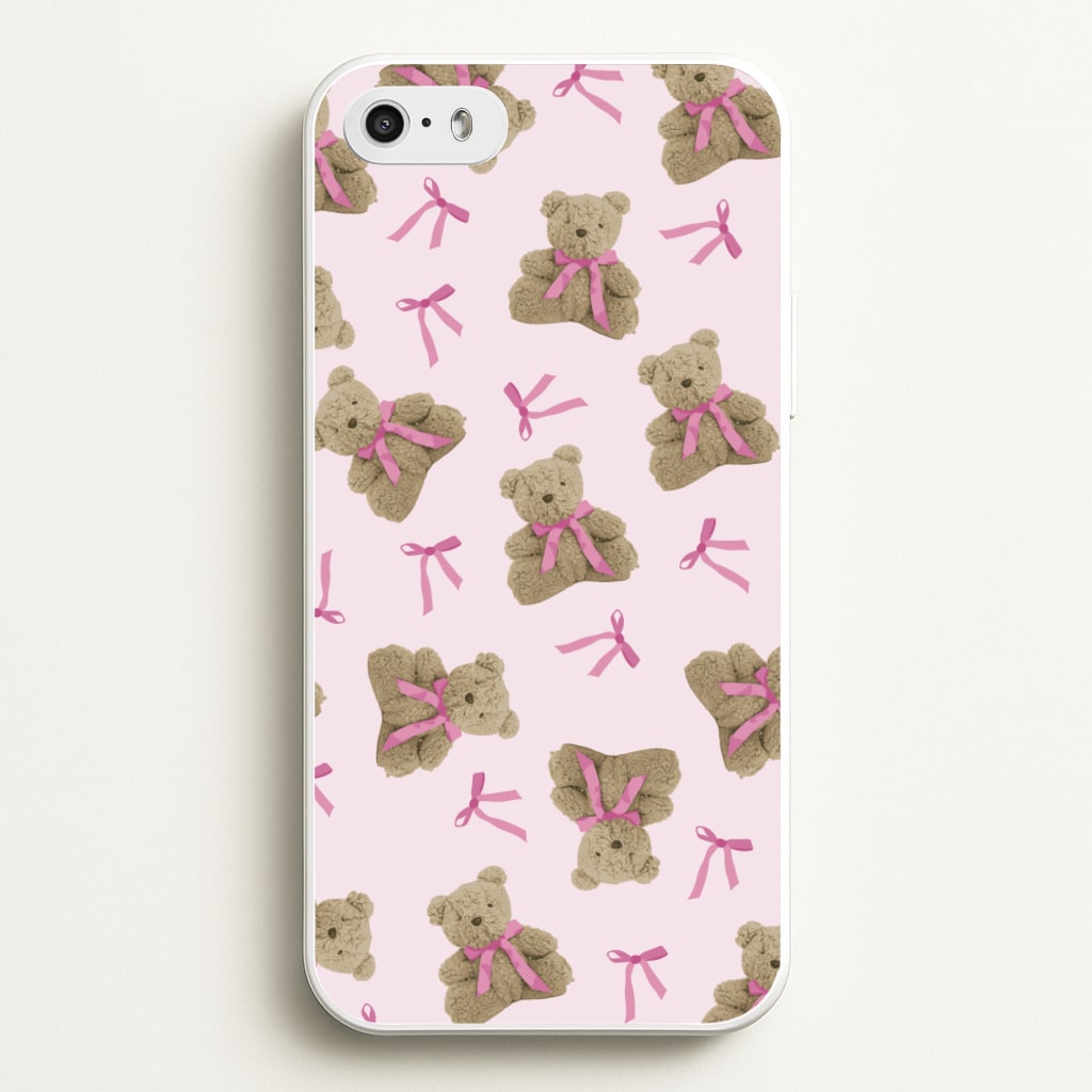 Coquette Teddy Bears And Bows Pattern - Clean Girl Aesthetic Phone Case for iPhone 5 / 5s / SE 2016