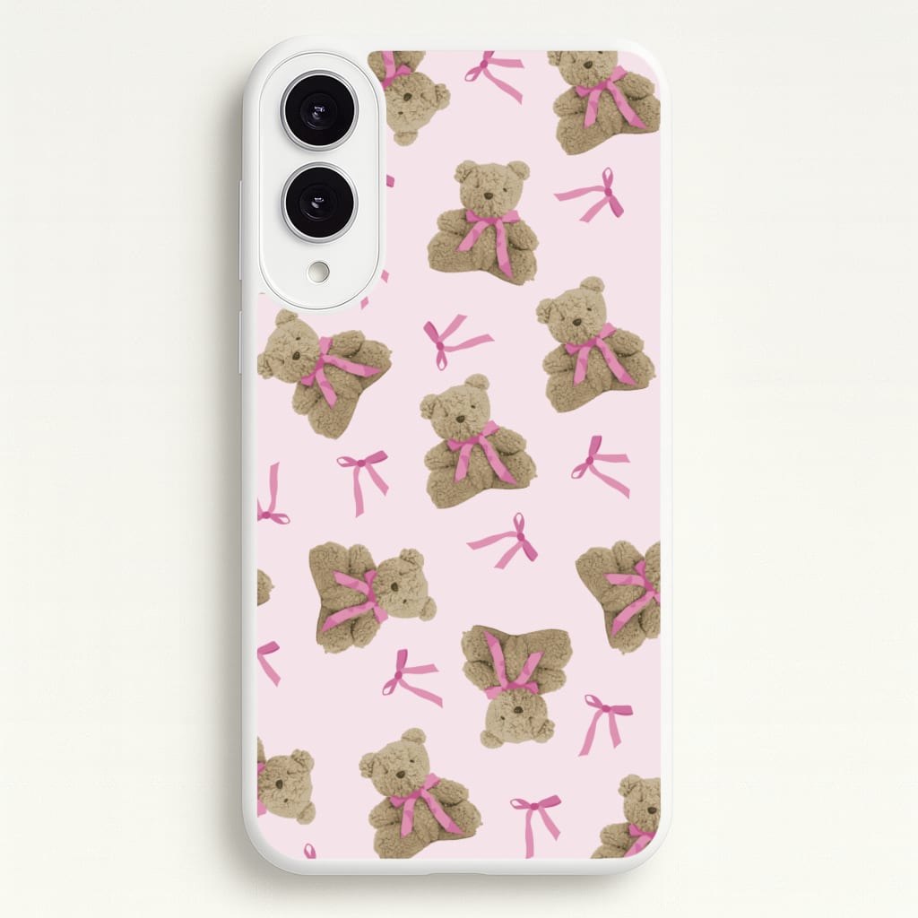 Coquette Teddy Bears And Bows Pattern - Clean Girl Aesthetic Phone Case for Galaxy S25 Edge