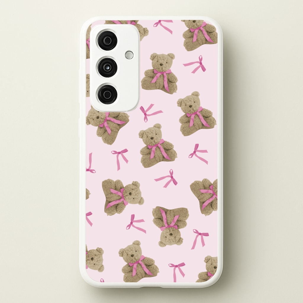Coquette Teddy Bears And Bows Pattern - Clean Girl Aesthetic Phone Case for Galaxy A15
