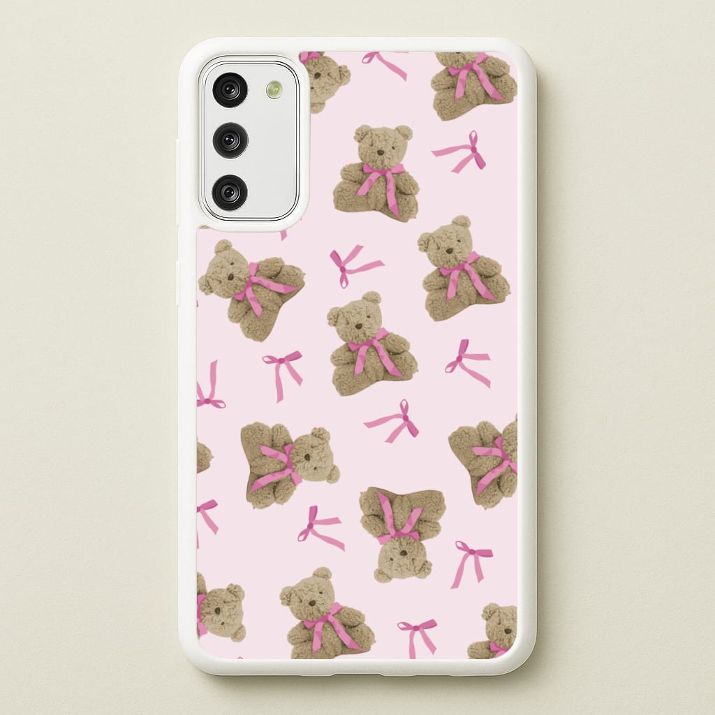 Coquette Teddy Bears And Bows Pattern - Clean Girl Aesthetic Phone Case for Galaxy S20