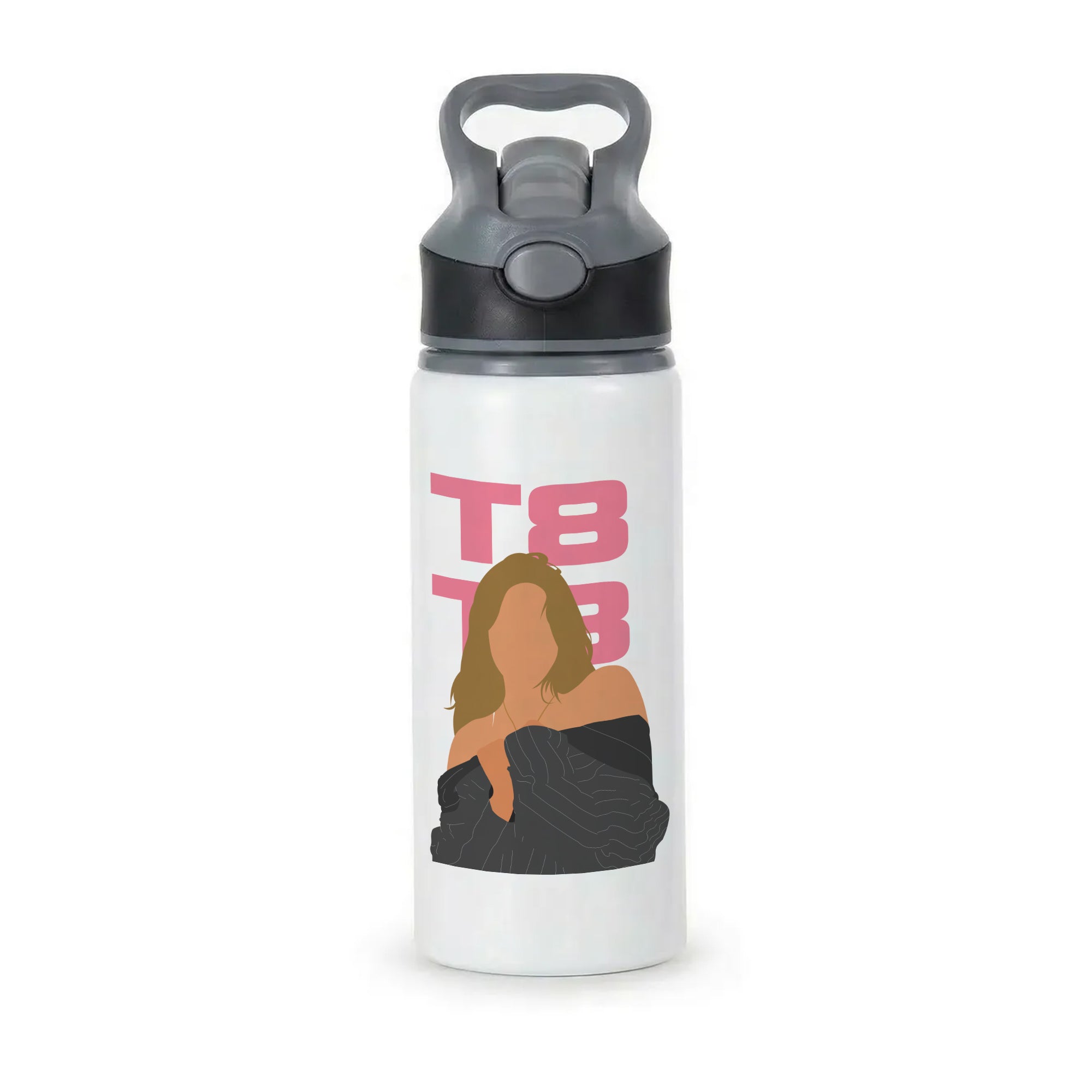 T8 Pink Active Water Bottle - Black