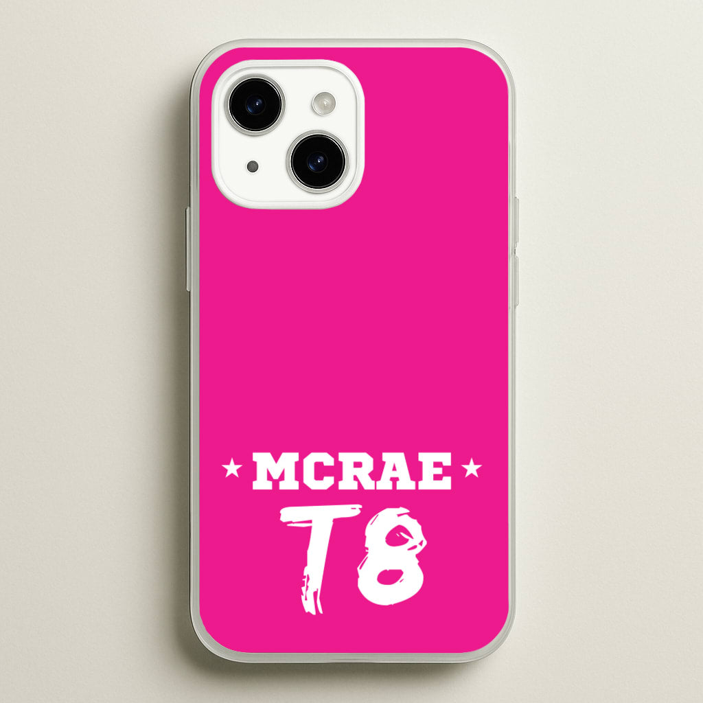 Pink T8 Sports - Tate Mcrae Phone Case for iPhone 15