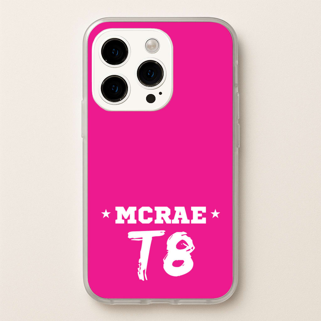 Pink T8 Sports - Tate Mcrae Phone Case for iPhone 14 Pro