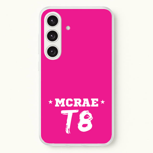 Pink T8 Sports - Tate Mcrae Phone Case for Galaxy S25