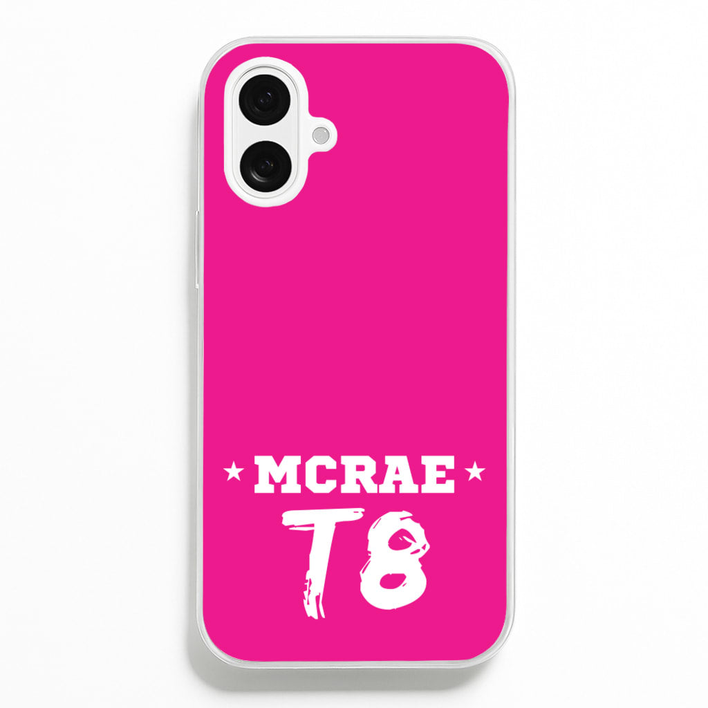 Pink T8 Sports - Tate Mcrae Phone Case for iPhone 16 Plus