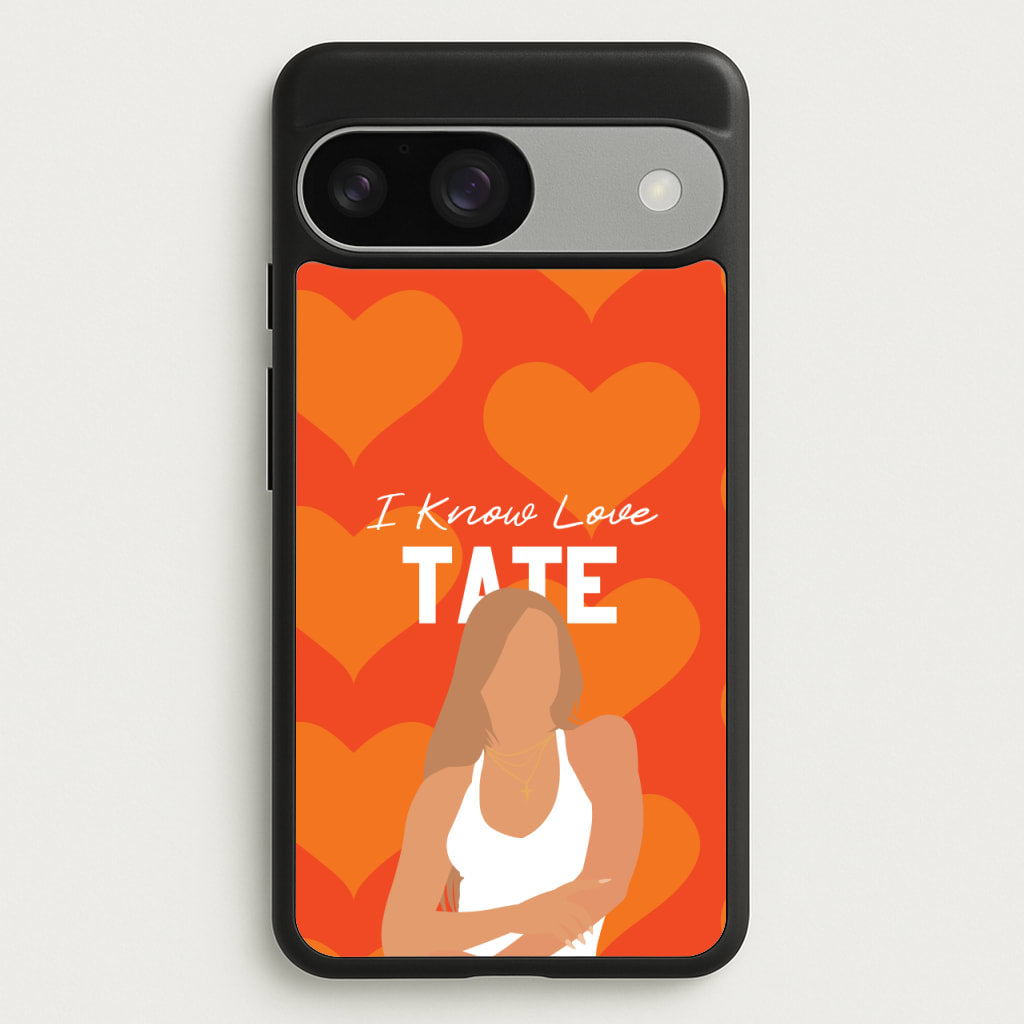 I Know Love Pattern - Tate Mcrae Phone Case for Google Pixel 9 / 9 Pro