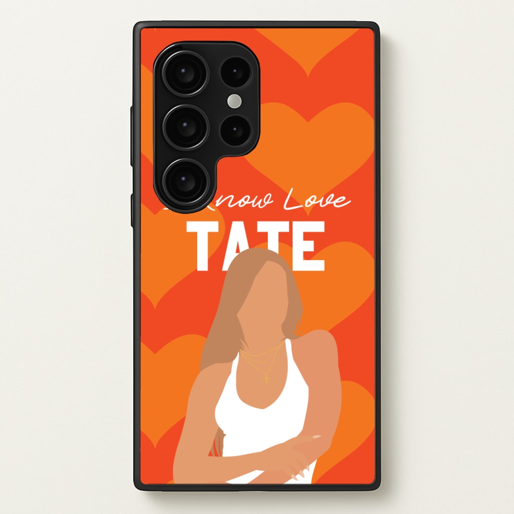 I Know Love Pattern - Tate Mcrae Phone Case for Galaxy S24 Ultra